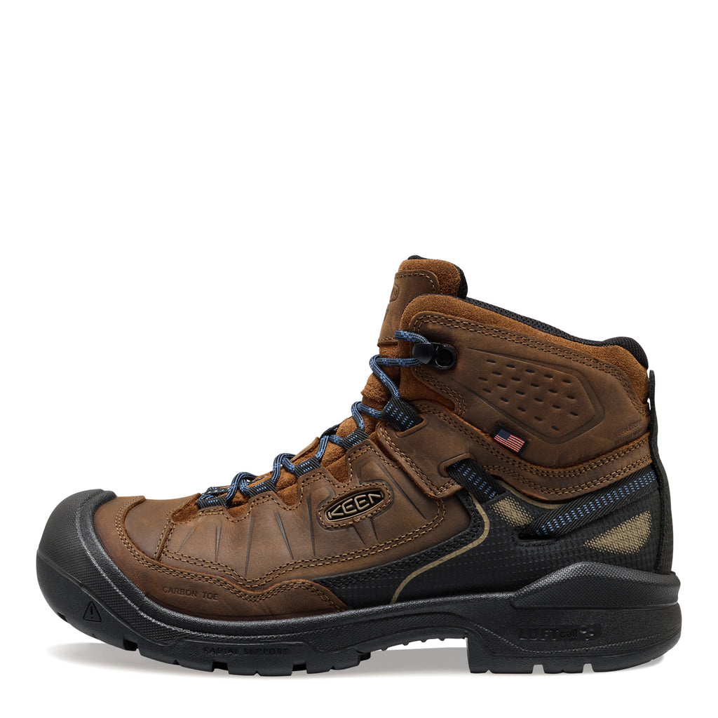 Men's KEEN Utility Targhee IV Mid Waterproof Carbon Toe Work Boot BISON 1032279