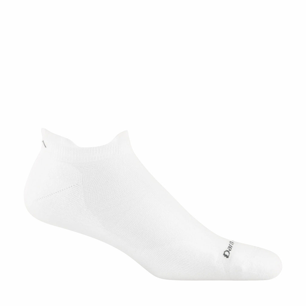 Men's Darn Tough No Show Tab Cushioned Ultra-Lightweight Running Socks WHITE 1039-WHITE