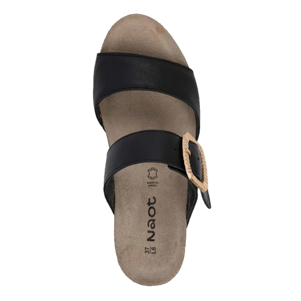 Women's Naot Magic Luxe Sandal BLACK LEATHER 104128-BAF