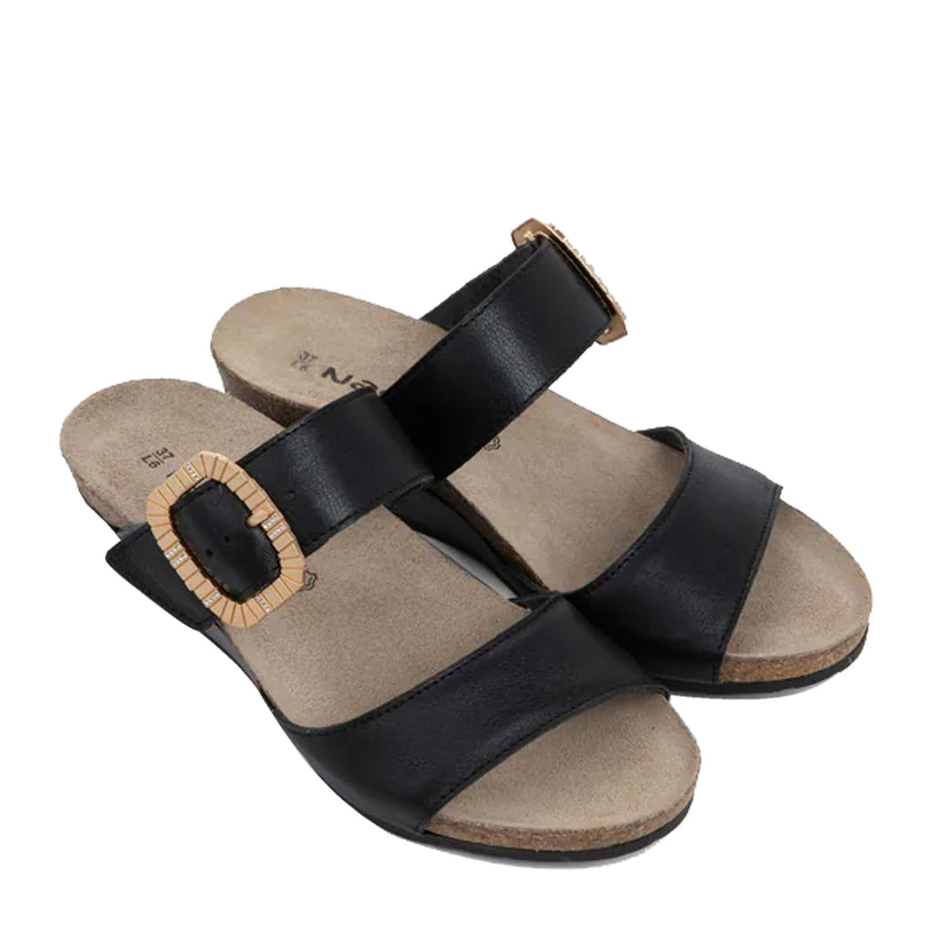 Women's Naot Magic Luxe Sandal BLACK LEATHER 104128-BAF