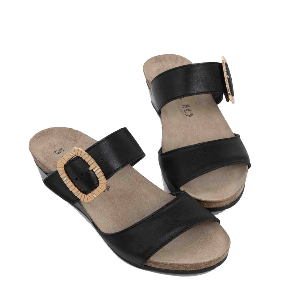 Women's Naot Magic Luxe Sandal BLACK LEATHER 104128-BAF