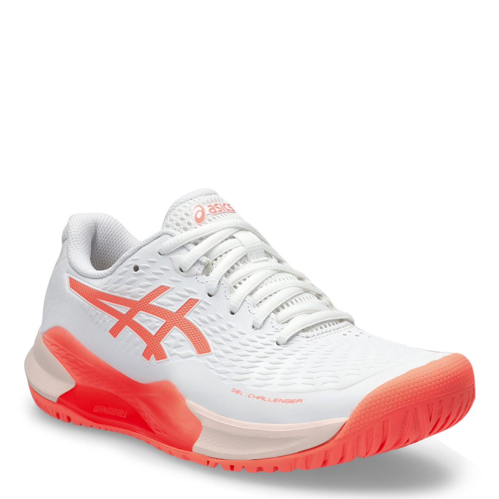 Women's ASICS GEL-Challenger 14 Tennis Shoe WHITE/SUN CORAL 1042A231-101