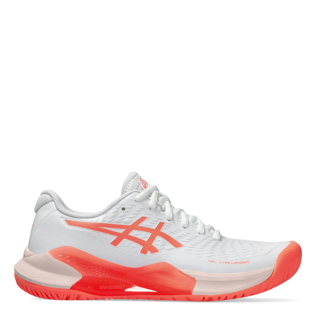 Women's ASICS GEL-Challenger 14 Tennis Shoe WHITE/SUN CORAL 1042A231-101