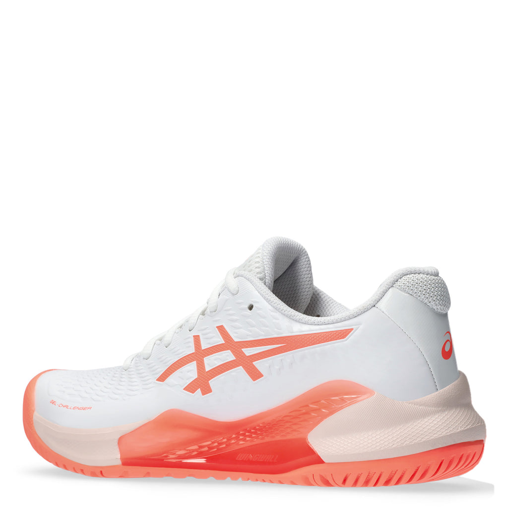 Women's ASICS GEL-Challenger 14 Tennis Shoe WHITE/SUN CORAL 1042A231-101