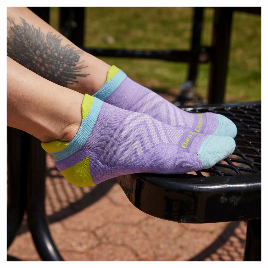 Women's Darn Tough No Show Tab Cushioned Ultra-Lightweight Running Socks LAVENDER 1047-LAVENDER