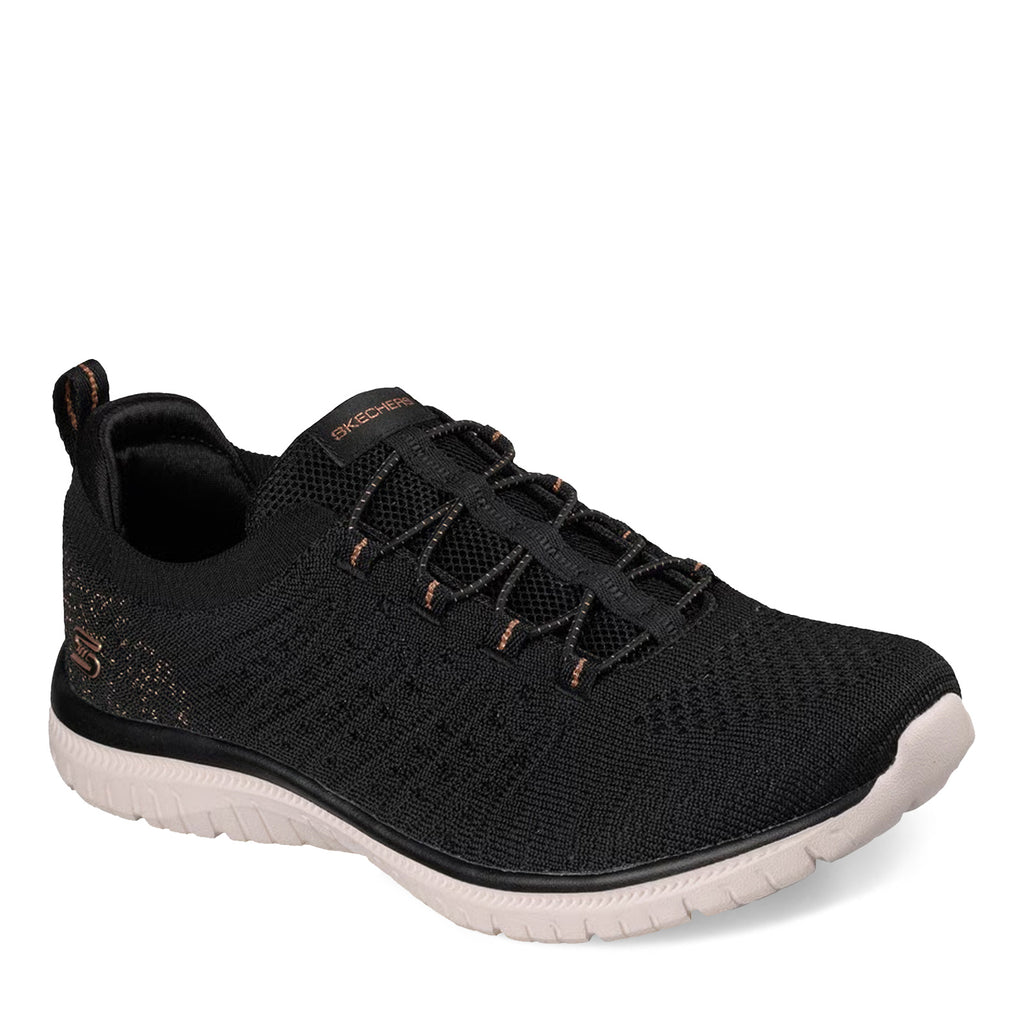 Women's Skechers Virtue - Copper Sneaker BLACK ROSE GOLD 104723-BKRG