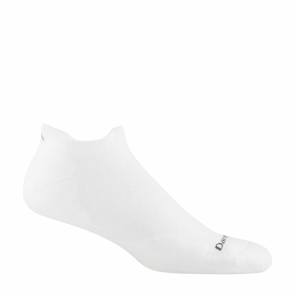 Men's Darn Tough Coolmax No Show Tab Cushioned Ultra-Lightweight Running Socks WHITE 1054-WHITE