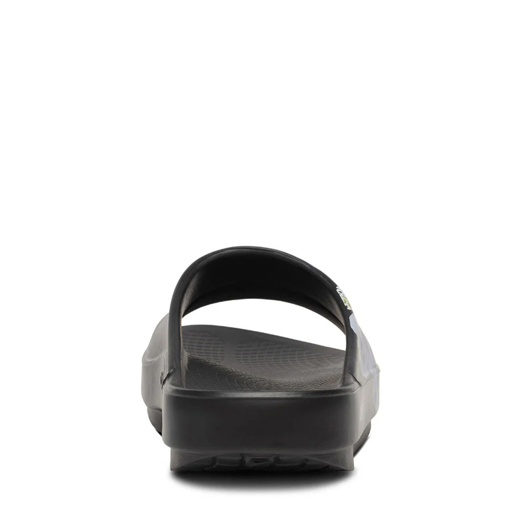 Women's Oofos OOahh Luxe Slide Sandal BLACK BLOSSOM 1103-BLKBLOSSOM