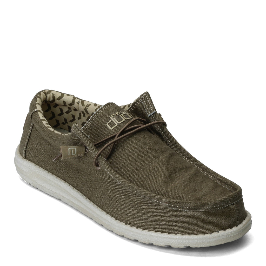 Men's Hey Dude Wally Stretch Canvas Slip-On TOBACCO 110381521