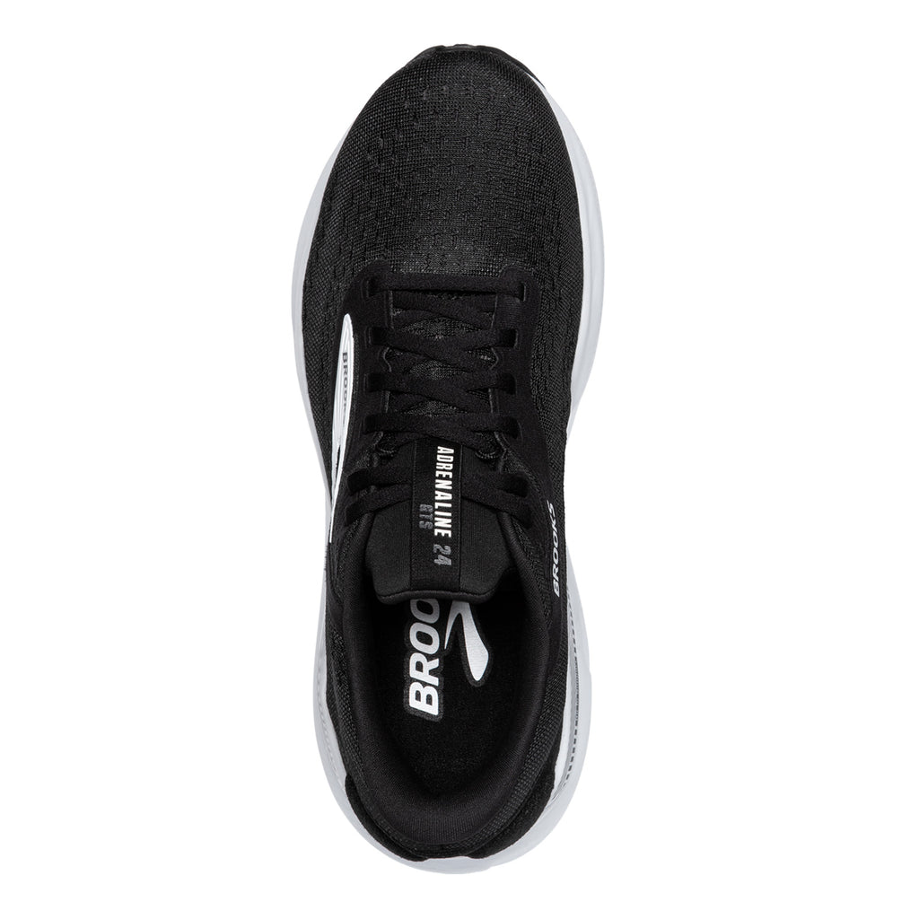Men's Brooks Adrenaline GTS 24 Running Shoe BLACK/WHITE 110437 1D 087