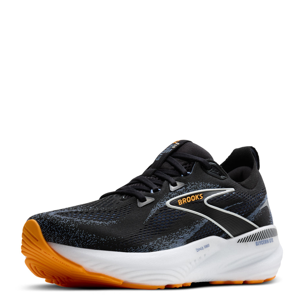 Men's Brooks Glycerin GTS 22 Running Shoe Black/Country Blue/Orange Pop 110446 1D 013