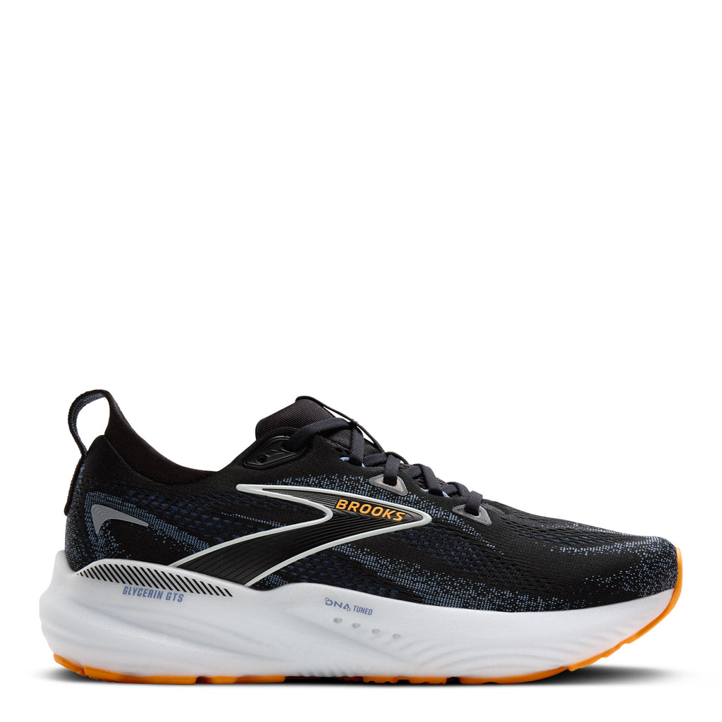Men's Brooks Glycerin GTS 22 Running Shoe Black/Country Blue/Orange Pop 110446 1D 013