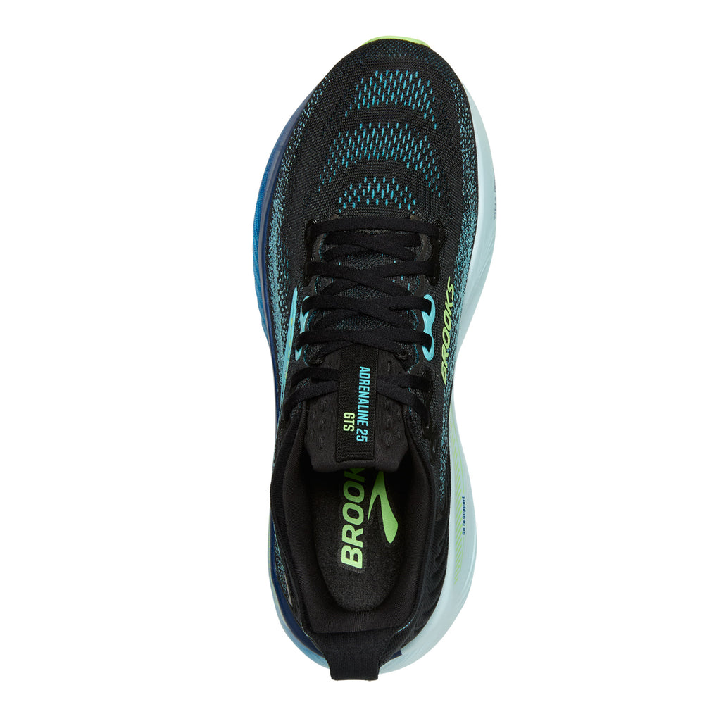 Men's Brooks Adrenaline GTS 25 Running Shoe BLACK/IPANEMA/MINT 110454 1D 055