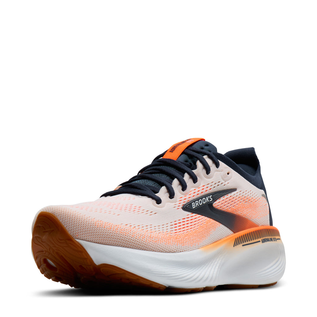 Men's Brooks Adrenaline GTS 25 Running Shoe WHITE ORANGE 110454 1D 123