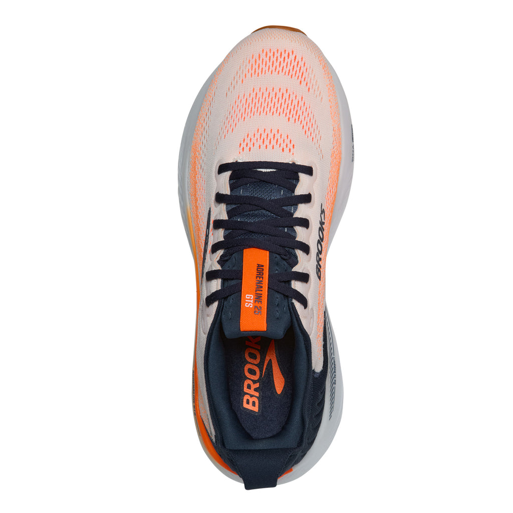 Men's Brooks Adrenaline GTS 25 Running Shoe WHITE ORANGE 110454 1D 123