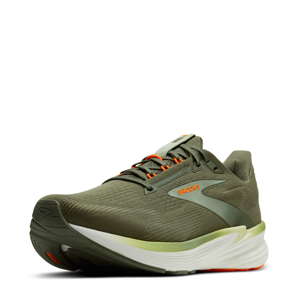 Men's Brooks Revel 8 Running Shoe OLIVE/TEA/ORANGE 110468 1D 380