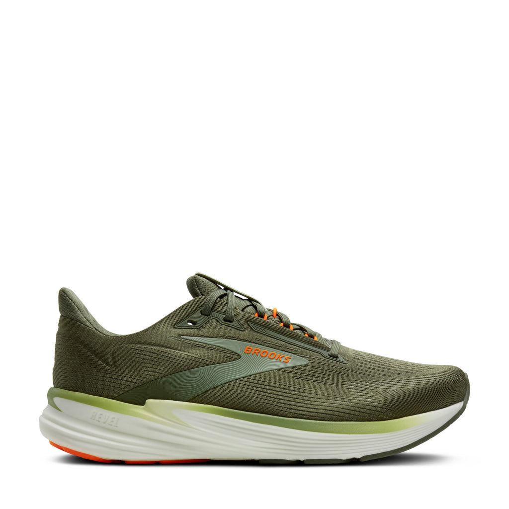 Men's Brooks Revel 8 Running Shoe OLIVE/TEA/ORANGE 110468 1D 380