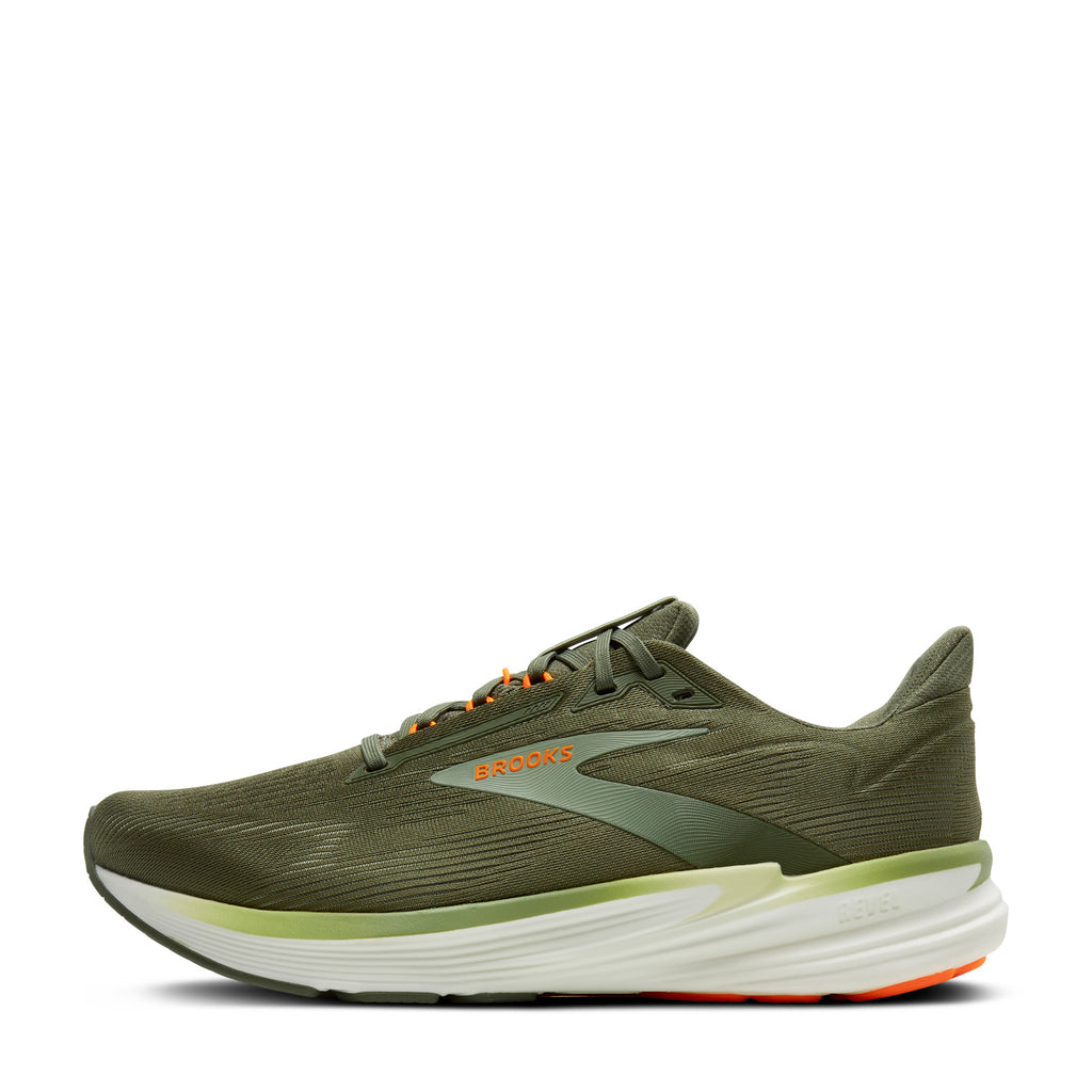 Men's Brooks Revel 8 Running Shoe OLIVE/TEA/ORANGE 110468 1D 380