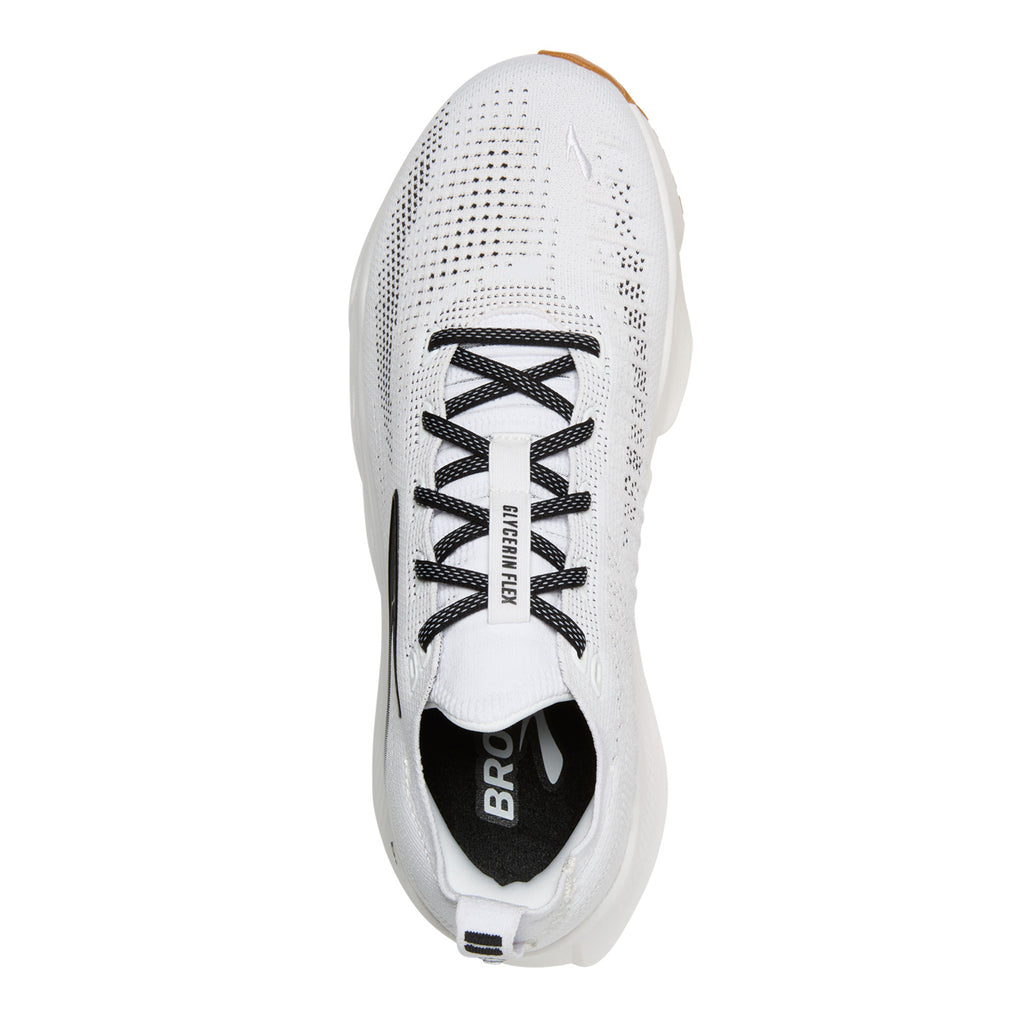Men's Brooks Glycerin Flex Running Shoe WHITE / BLACK 110478 1D 187