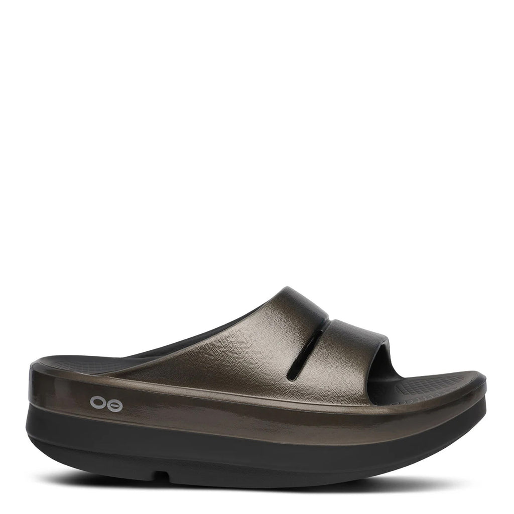 Women's Oofos OOmega OOahh Luxe Sandal TITANIUM 1111-TITANIUM