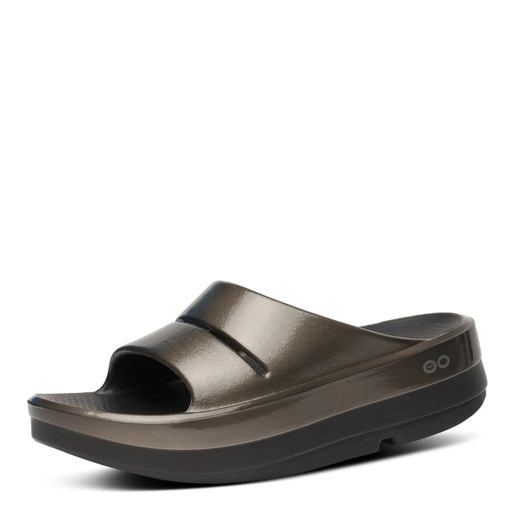 Women's Oofos OOmega OOahh Luxe Sandal TITANIUM 1111-TITANIUM