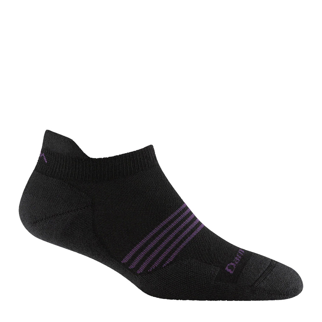 Women's Darn Tough No Show Tab Cushioned Ultra-Lightweight Running Socks BLACK 1112-BLACK