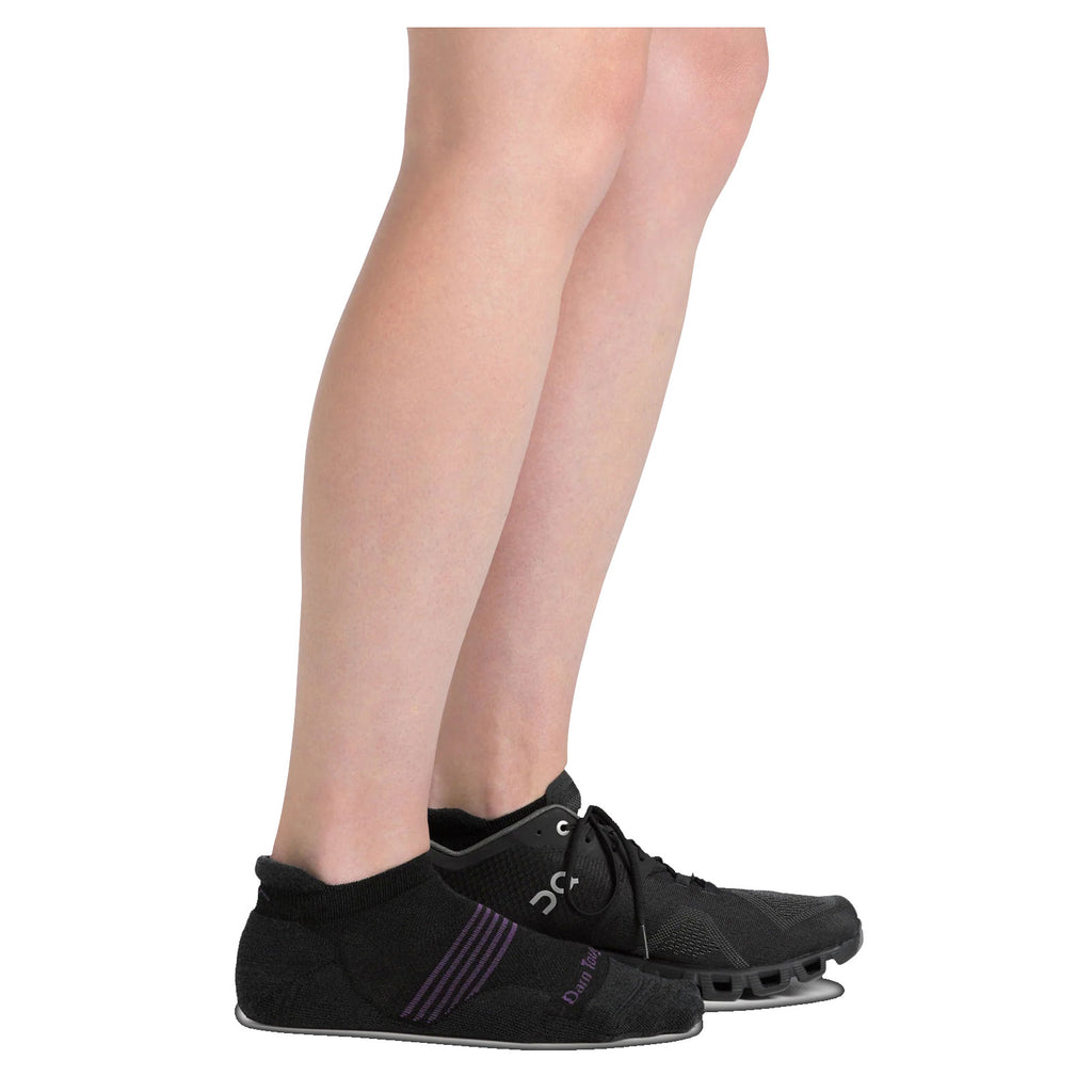 Women's Darn Tough No Show Tab Cushioned Ultra-Lightweight Running Socks BLACK 1112-BLACK