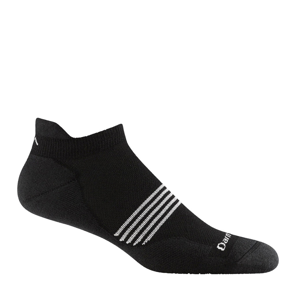 Men's Darn Tough No Show Tab Cushioned Ultra-Lightweight Running Socks BLACK 1116-BLACK