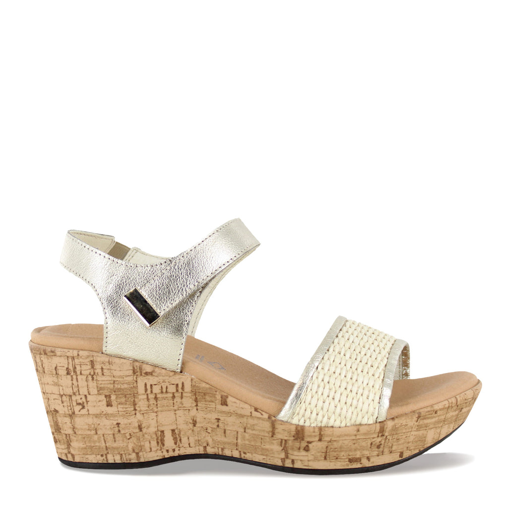 Women's Naot Summer Sandal GOLD / BEIGE RAFFIA 112117-YBH