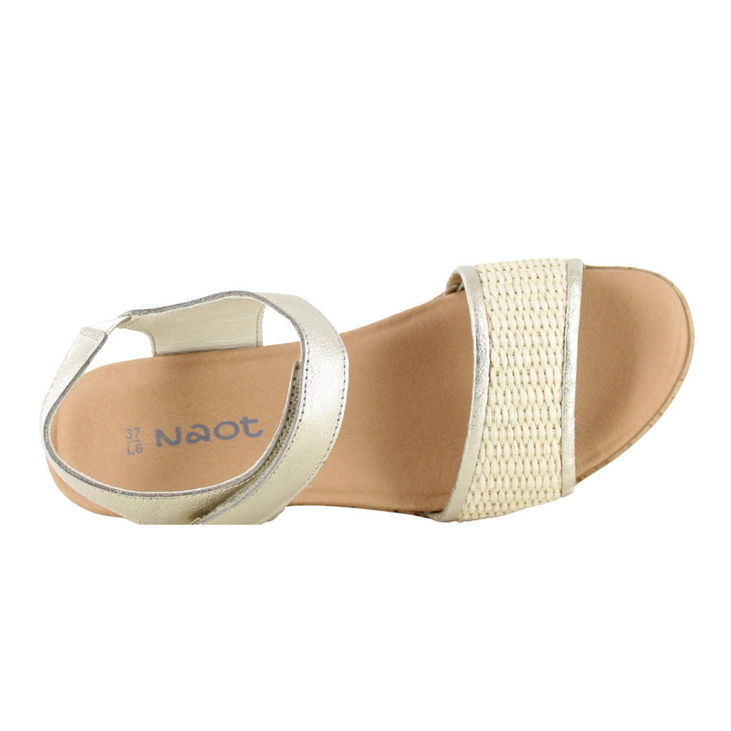 Women's Naot Summer Sandal GOLD / BEIGE RAFFIA 112117-YBH