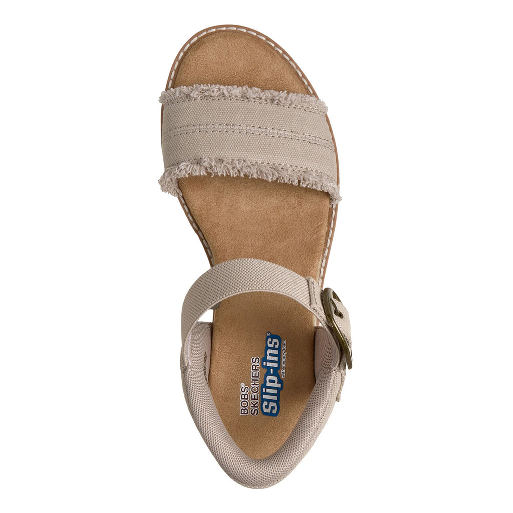 Women's Skechers Slip-ins: BOBS Desert Kiss - Frayed Fun Sandal TAUPE 114419-TPE