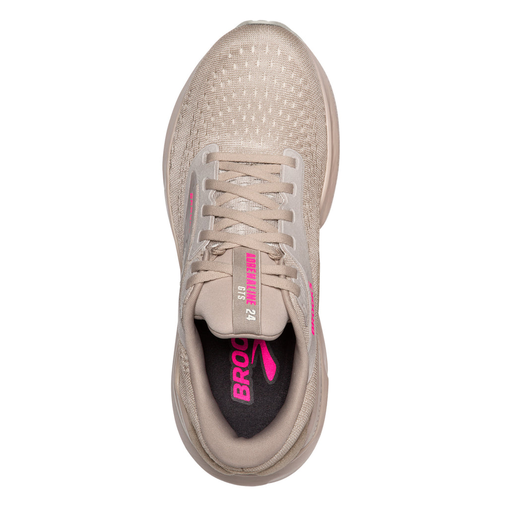 Women's Brooks Adrenaline GTS 24 Running Shoe CHATEAU GREY/COCONUT/PINK 120426 1B 159