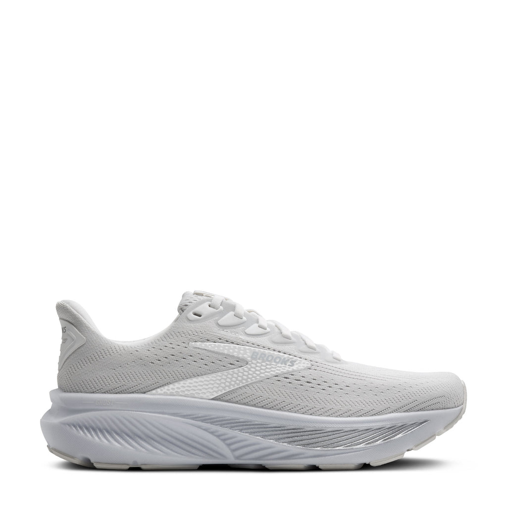 Women's Brooks Ghost 17 Running Shoe WHITE/WHITE/GREY 120431 1B 151