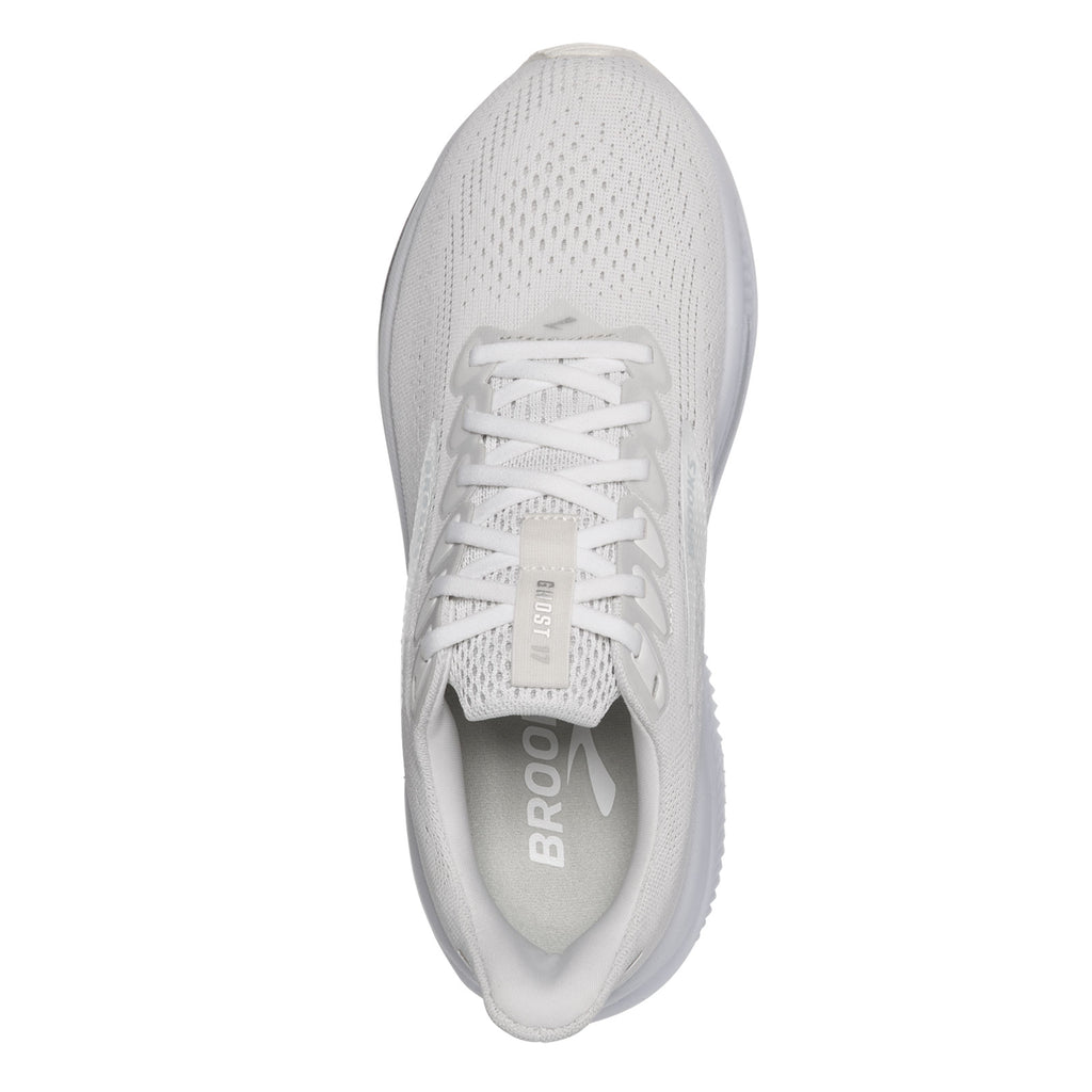 Women's Brooks Ghost 17 Running Shoe WHITE/WHITE/GREY 120431 1B 151