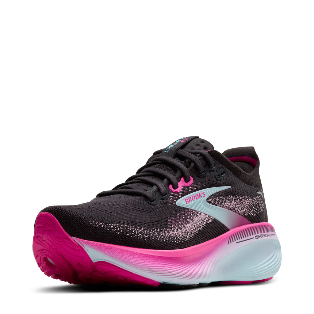 Women's Brooks Adrenaline GTS 25 Running Shoe BLACK/CYBER PINK/ICED AQUA 120443 1B 064