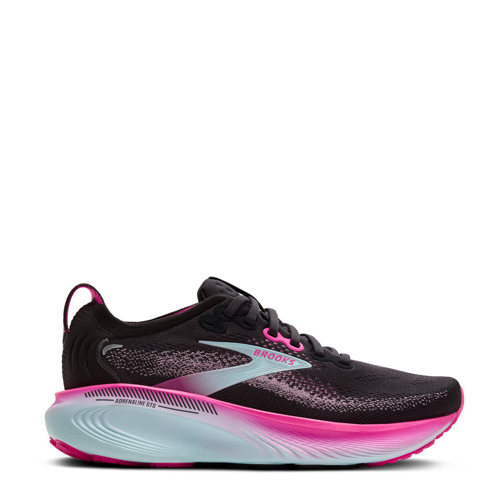 Women's Brooks Adrenaline GTS 25 Running Shoe BLACK/CYBER PINK/ICED AQUA 120443 1B 064