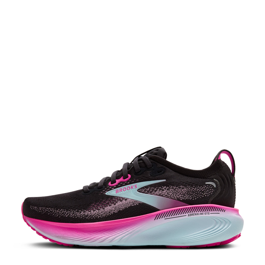 Women's Brooks Adrenaline GTS 25 Running Shoe BLACK/CYBER PINK/ICED AQUA 120443 1B 064
