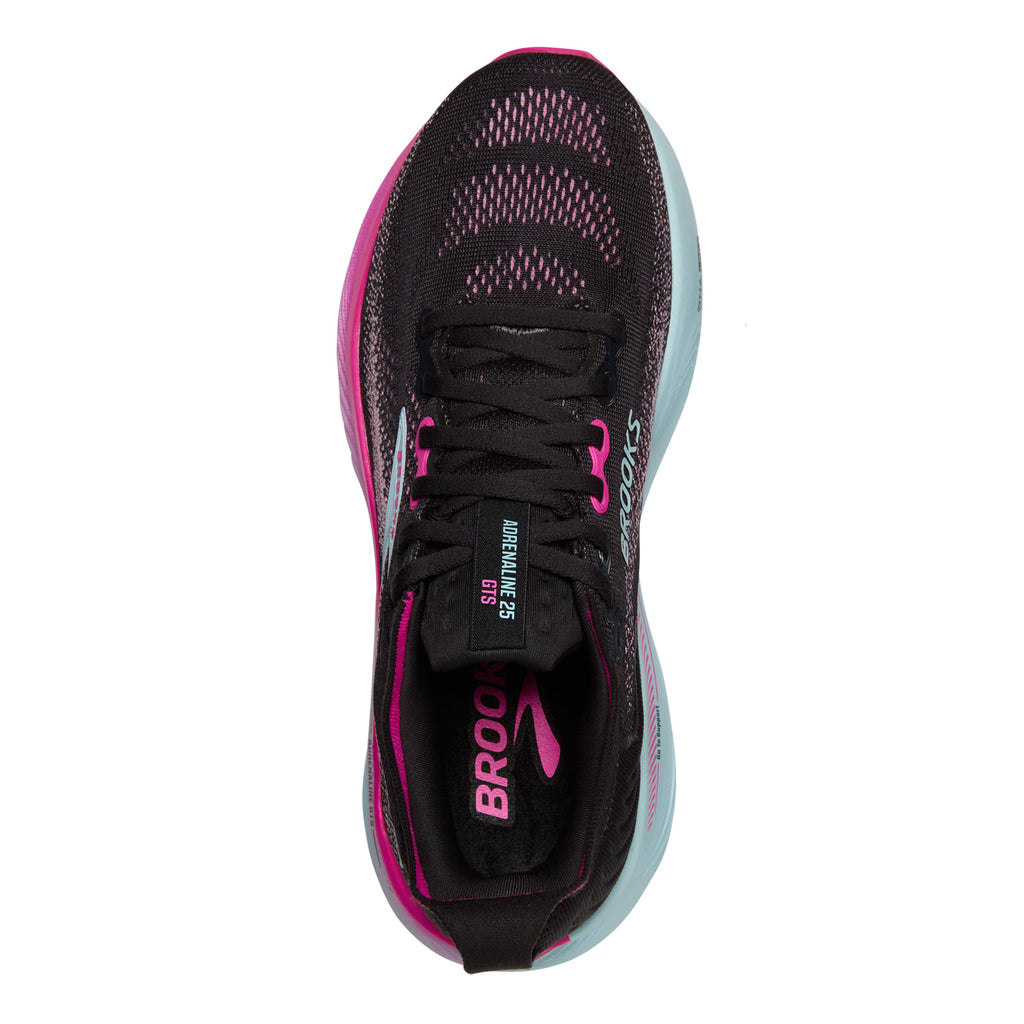 Women's Brooks Adrenaline GTS 25 Running Shoe BLACK/CYBER PINK/ICED AQUA 120443 1B 064