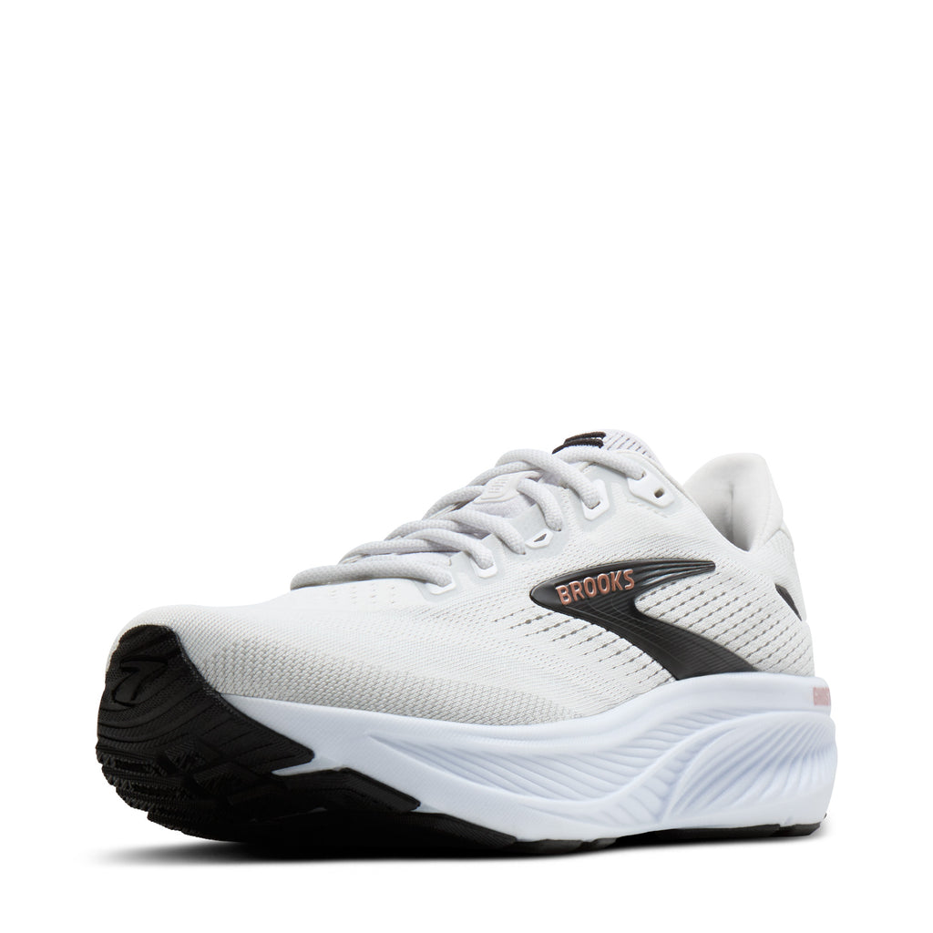 Women's Brooks Ghost 18 Running Shoe - Extra Wide Width WHITE / BLACK / ROSE GOLD 120482 2E 105