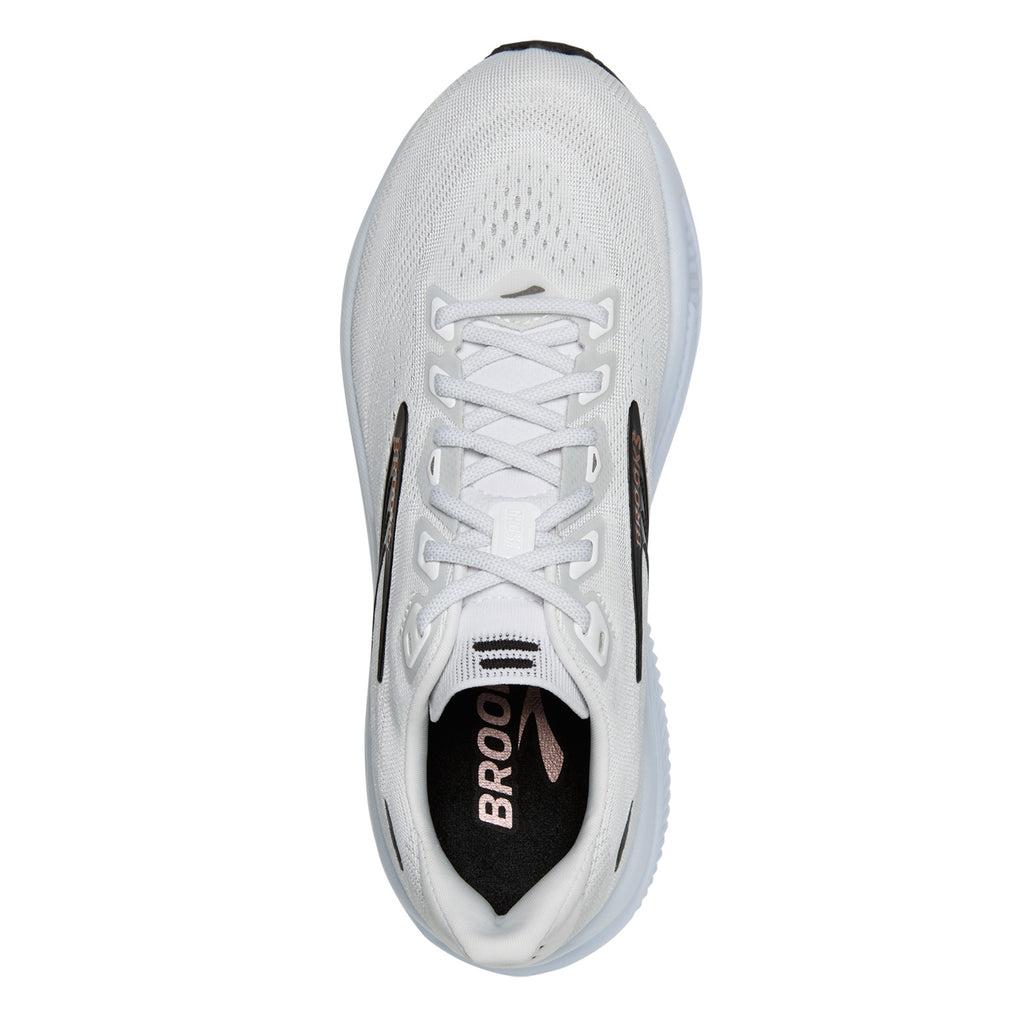 Women's Brooks Ghost 18 Running Shoe - Extra Wide Width WHITE / BLACK / ROSE GOLD 120482 2E 105