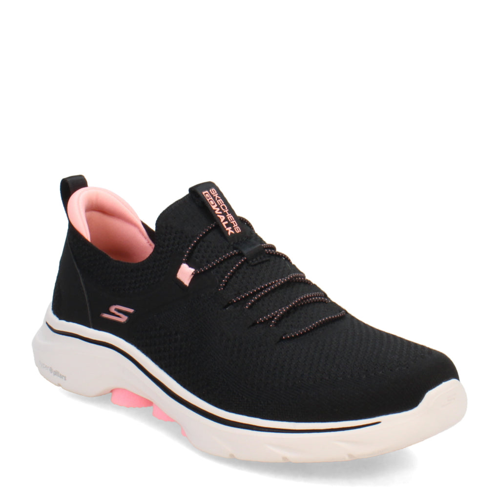 Women's Skechers GO WALK 7 - Abie Sneaker BLACK HOT PINK 125225-BKHP