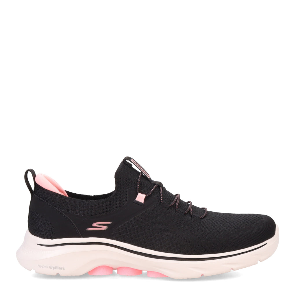Women's Skechers GO WALK 7 - Abie Sneaker BLACK HOT PINK 125225-BKHP