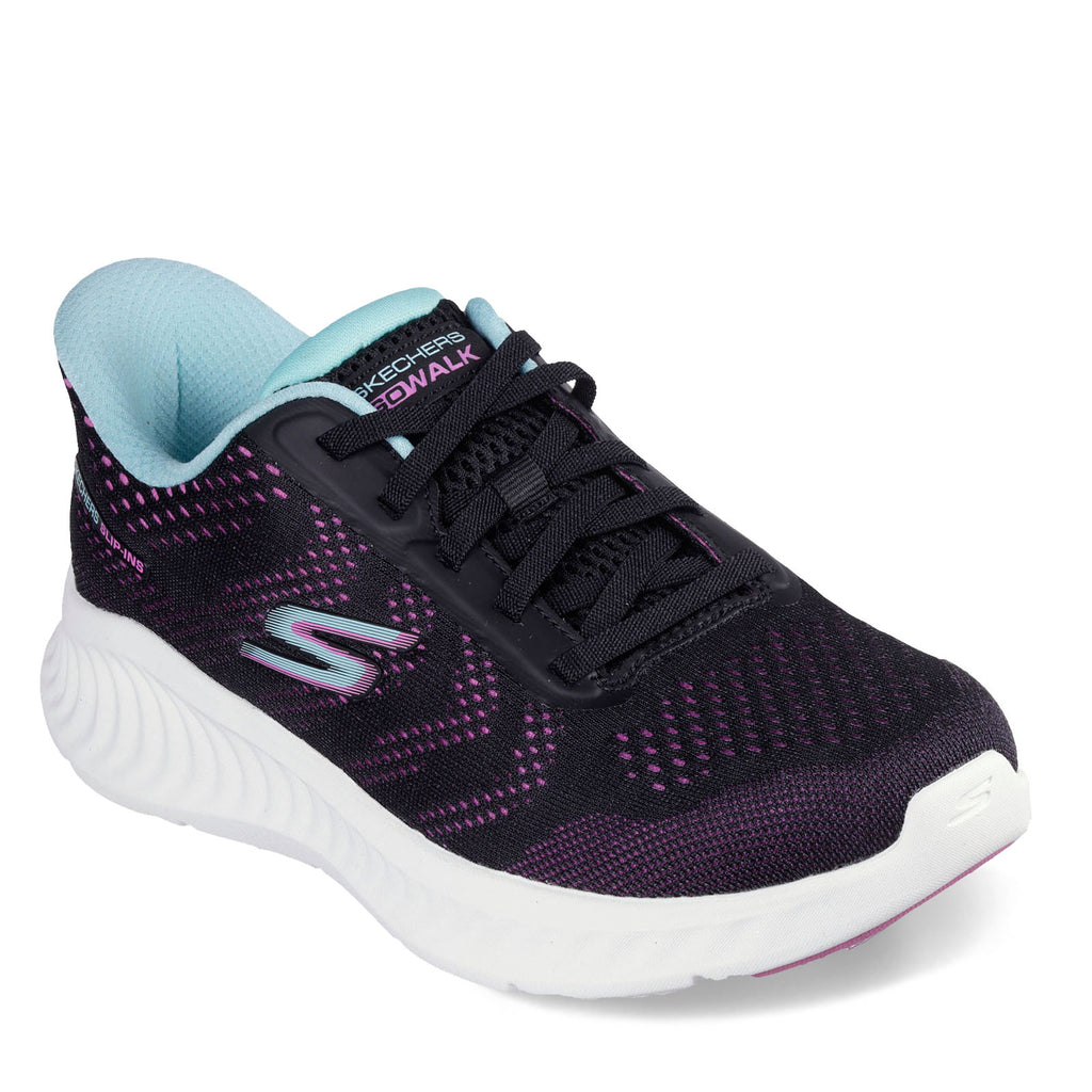 Women's Skechers Slip-ins: GO WALK Now - Khloe Sneaker BLACK / PINK 125643-BKPR