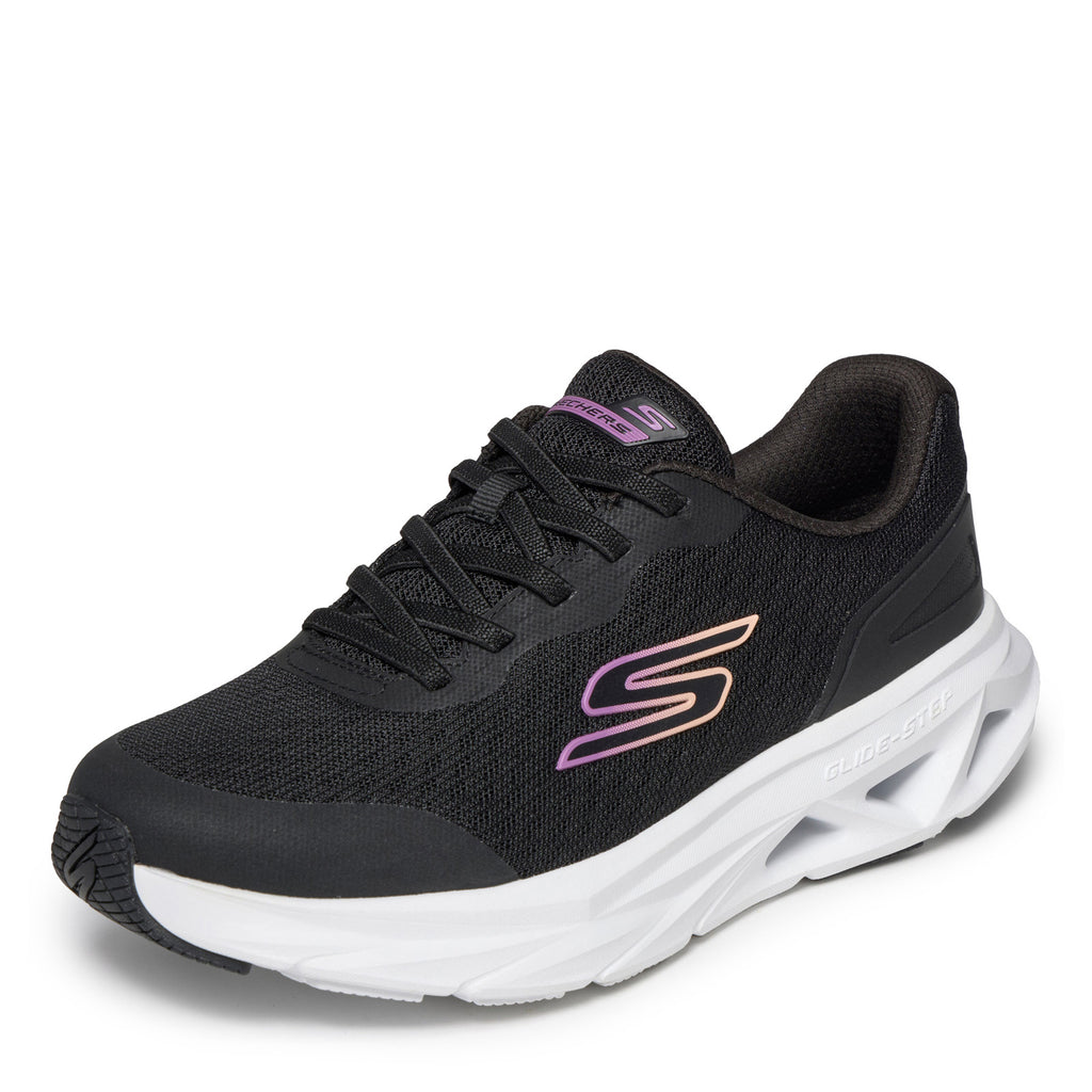 Women's Skechers Glide-Step - Vortex Avalin Sneaker - Wide Width BLACK  WHITE 129826W-BKW