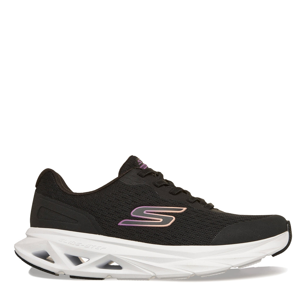 Women's Skechers Glide-Step - Vortex Avalin Sneaker - Wide Width BLACK  WHITE 129826W-BKW