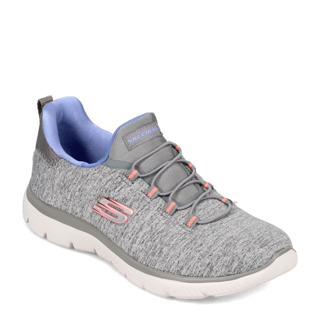 Women's Skechers Summits - Quick Getaway Sneaker - Wide Width GREY BLUE 12983W-GYBL