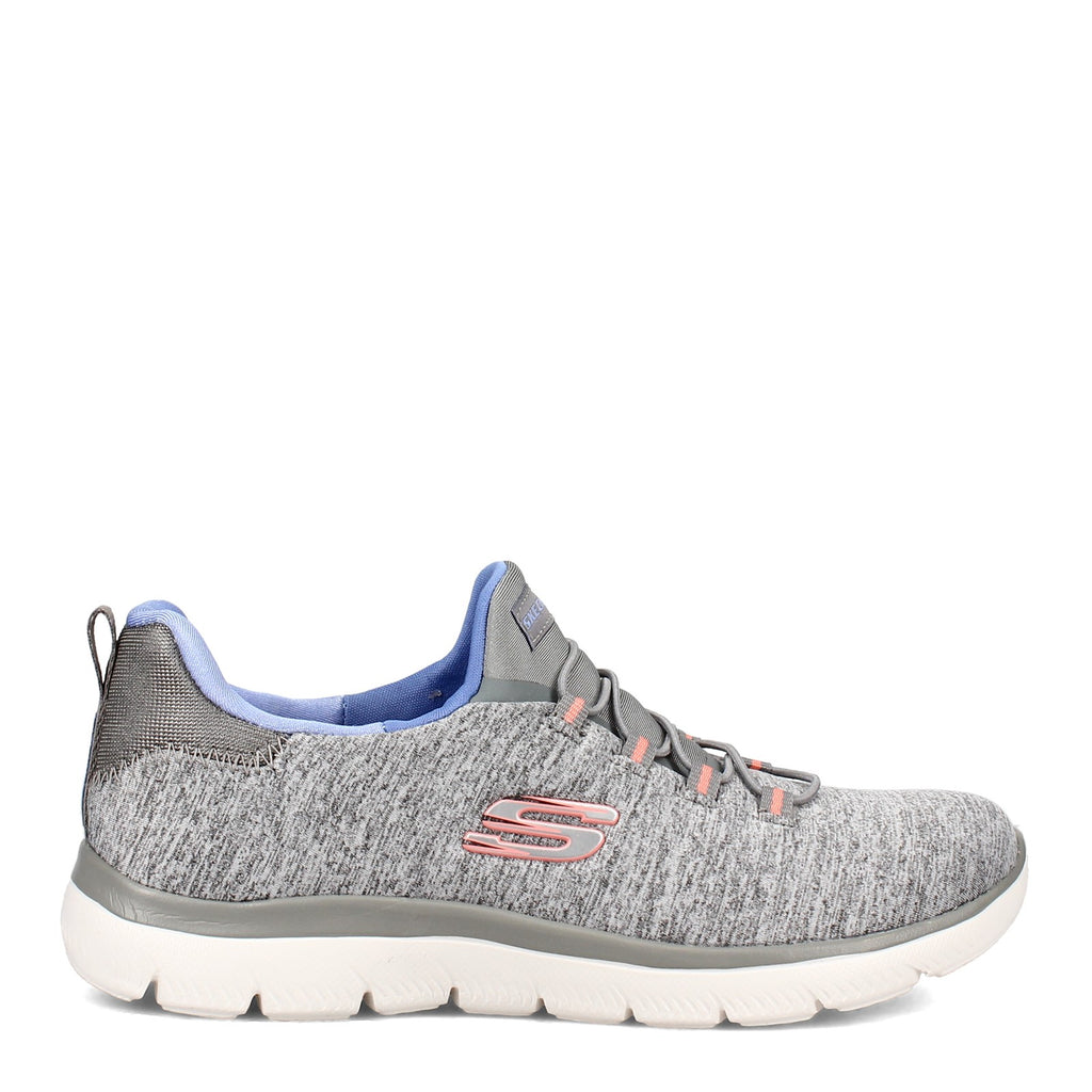 Women's Skechers Summits - Quick Getaway Sneaker - Wide Width GREY BLUE 12983W-GYBL