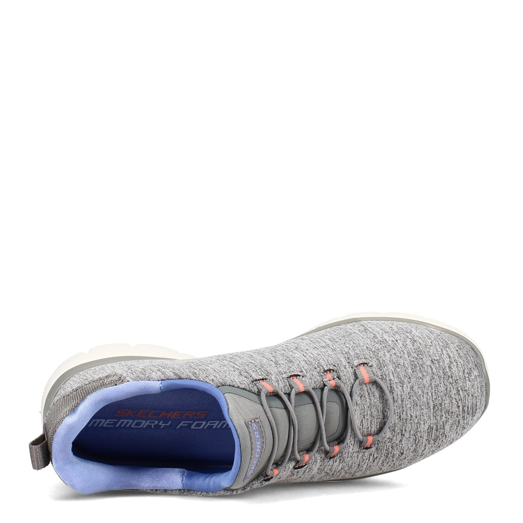 Women's Skechers Summits - Quick Getaway Sneaker - Wide Width GREY BLUE 12983W-GYBL