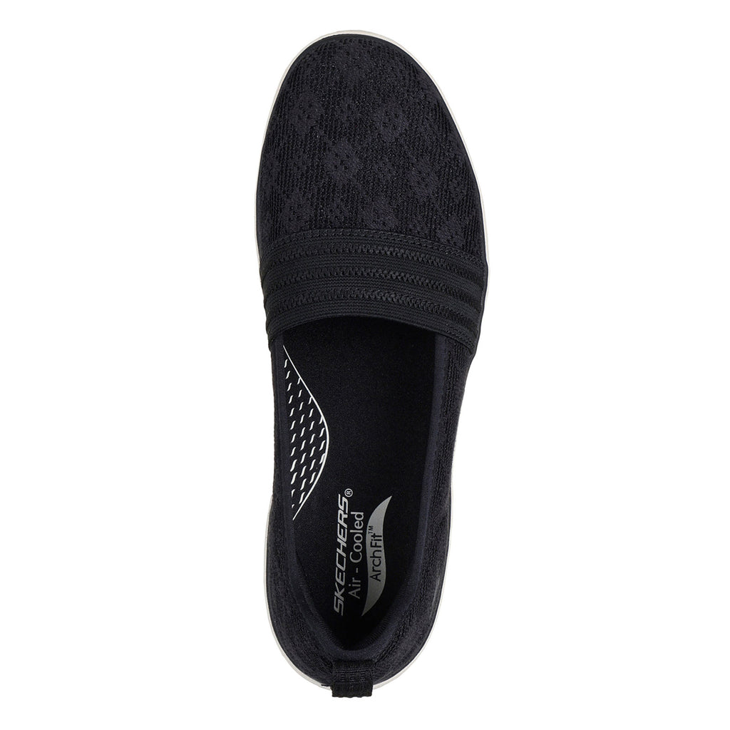 Women's Skechers Arch Fit Inspire - Nova Flat BLACK  WHITE 138698-BKW