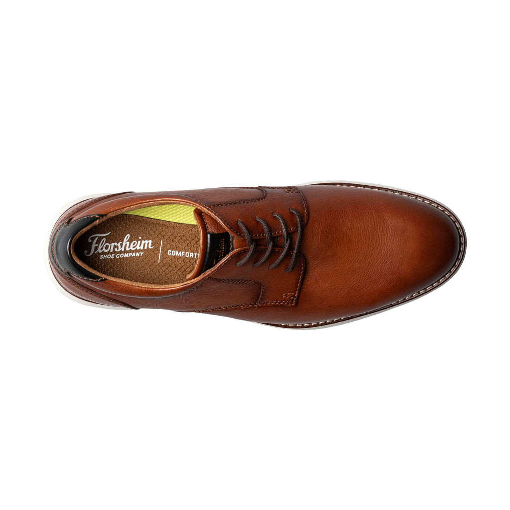 Men's Florsheim Launch Plain Toe Oxford Cognac/Navy Smooth w/White Sol 14440-229